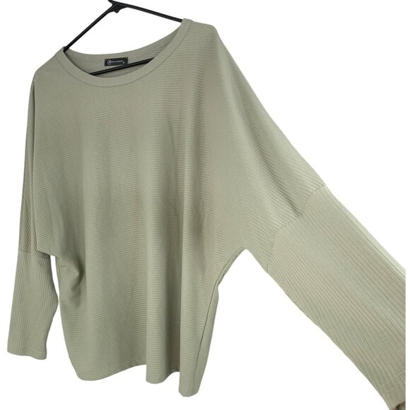 Womens Tops Lot H&M Black Swiss Dot & PrettyGarden Green Ribbed Dolman RZ10413 - Picture 5 of 11